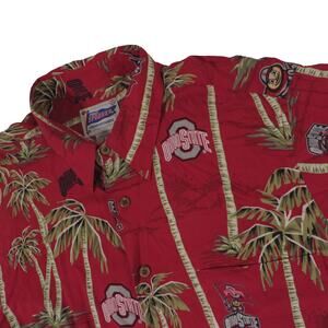 Ohio State Buckeyes Vintage Reyn Sports Hawaiian Button Up Camp Shirt Mens Large